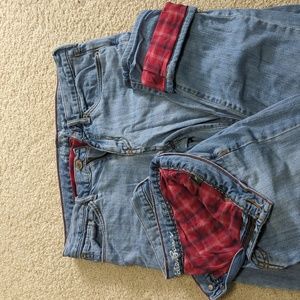Eddie Bauer flannel lined jeans size 4